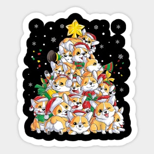 Funny Merry Dogmas Christmas Dog Tree Sticker